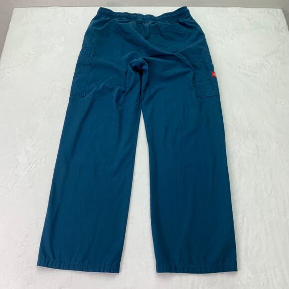 Dickies Pants Womens Medium Caribbean Blue Classic Button Elastic Scrubs Pants - Picture 2 of 8